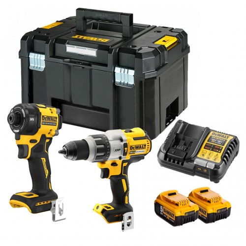 DCK2203P2T DeWALT suktuvo – smūginio gręžtuvo ir hidraulinio smūginio suktuvo rinkinys (2x5.0 Ah)