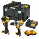 DCK2203P2T DeWALT suktuvo – smūginio gręžtuvo ir hidraulinio smūginio suktuvo rinkinys (2x5.0 Ah)
