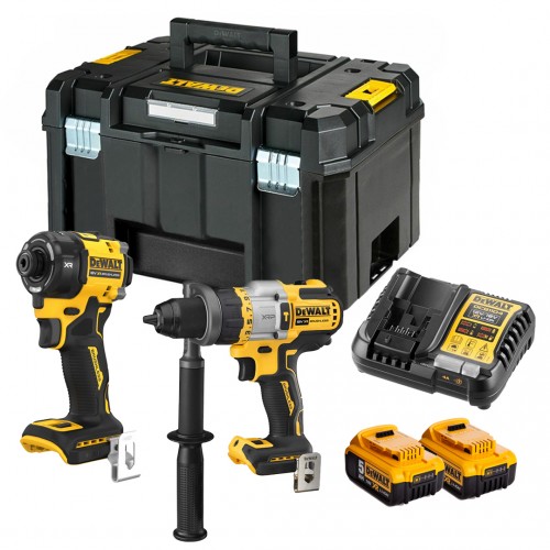 DCK2204P2T DeWALT suktuvo – smūginio gręžtuvo ir hidraulinio smūginio suktuvo rinkinys (2x5.0 Ah)