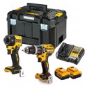 DCK2206P2T DeWALT suktuvo – smūginio gręžtuvo ir hidraulinio smūginio suktuvo rinkinys (2x5.0 Ah)