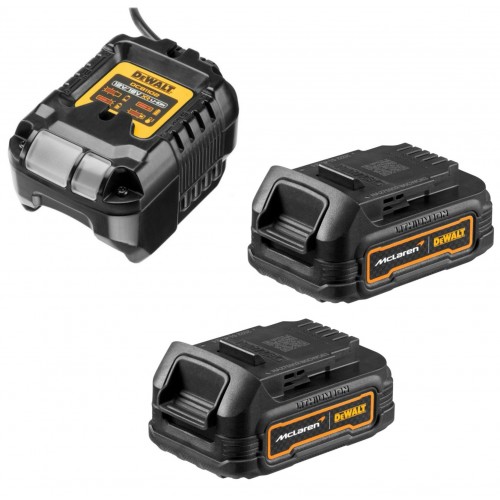 DCB1102ME2G DeWALT McLaren Edition 18V Powerstack akumuliatorių ir kroviklio rinkinys (2x1.7 Ah)