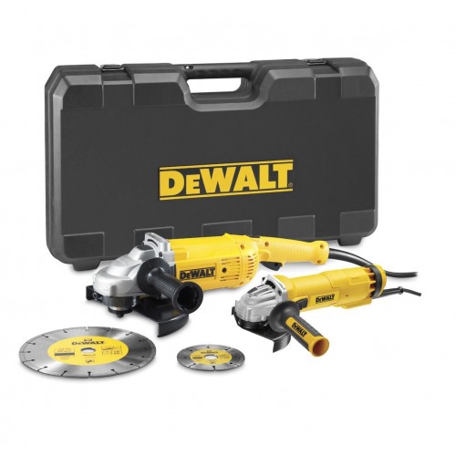 DWE492SDT DeWALT kampinių šlifuoklių rinkinys (125+230 mm)