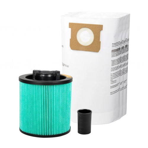 DXVA19-0501E DeWALT siurblio HEPA filtro, maišų 23-38l (3 vnt.) ir adapterio rinkinys