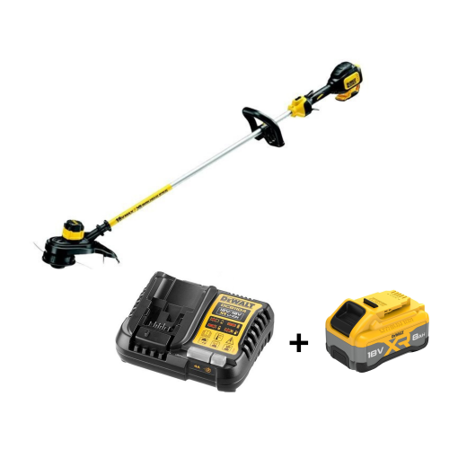 DCM561W1 DeWALT 18V žoliapjovė – trimeris ir baterijų ir greitojo kroviklio rinkinys (1x8.0 Ah)