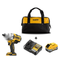 DCF961W1C DeWALT 18V smūginis veržliasukis 1/2" ir minkštas krepšys (1x8.0 Ah)
