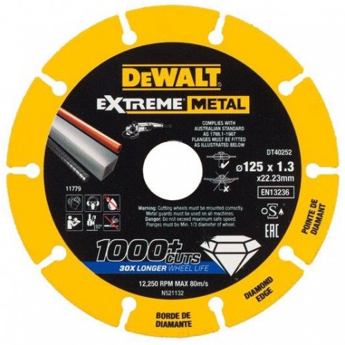 DT40252 DeWalt deimantinis pjovimo diskas 125 x 22,23 x 1,3 mm