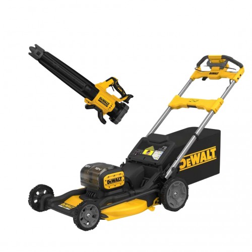 DCMWSP156N DeWALT 2x18V savaeigė akumuliatorinė žoliapjovė + DCMBL562N 18V lapų pūstuvas