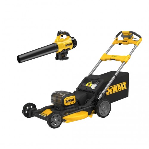 DCMWSP156N DeWALT 2x18V savaeigė akumuliatorinė žoliapjovė + DCM562PB 18V lapų pūstuvas