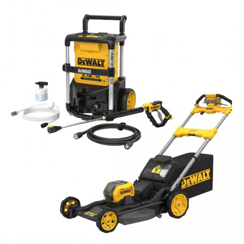 DCMWSP550N DeWALT 54V FLEXVOLT savaeigė žoliapjovė + DCMPW1600N 2x18V aukšto slėgio plovykla