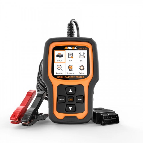 AD410 PRO Ancel OBD2 automobilio klaidų skaitytuvas ir 6V/12V akumuliatoriaus apkrovos testeris