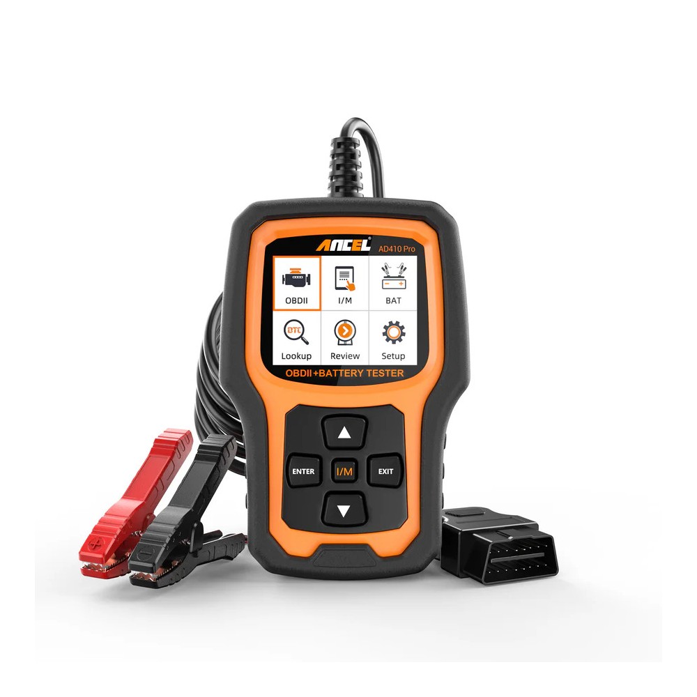 AD410 PRO Ancel OBD2 automobilio klaidų skaitytuvas ir 6V/12V akumuliatoriaus apkrovos testeris