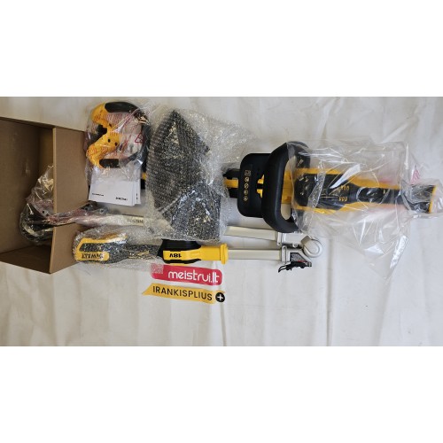 EKSPOZICINIAI DCMST561N DeWALT 18V sulankstomas trimeris + DCMHT563N DeWALT 18V gyvatvorių žirklės