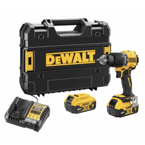 DCD799P2T DEWALT 18 V smūginis gręžtuvas su 2 x 5 Ah baterijomis