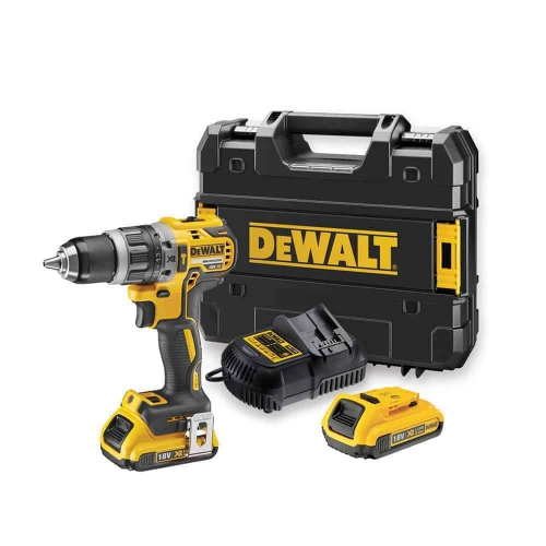 DCD799D2T DEWALT 18 V smūginis gręžtuvas 2 x 2,0 Ah su dėklu