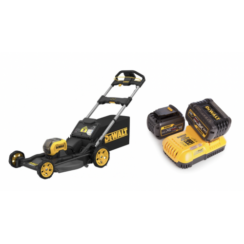 DCMWP500N DeWALT 54V XR akumuliatorinė žoliapjovė  + DCB118T2 DeWALT 54V baterijų ir kroviklio rinkinys (2x6.0 Ah)