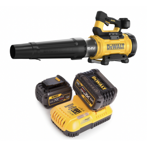 DCMBL777N DeWALT XR FLEXVOLT 54V lapų pūstuvas + DCB118T2 DeWALT FLEXVOLT 54V baterijų ir kroviklio rinkinys (2x6.0 Ah)