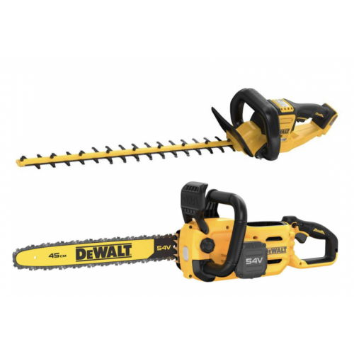 DCMHT573N DeWALT 54V FLEXVOLT gyvatvorių žirklės + DCMCS574N DeWALT FLEXVOLT 54V grandininis pjūklas 45 cm