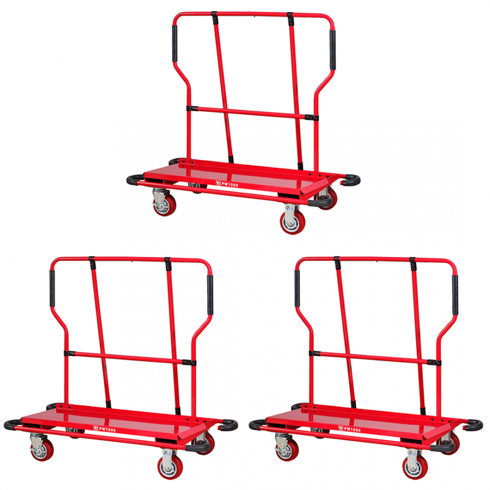 3 x PW1000 Holzmann gipskartonio plokščių vežimėliai