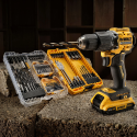 DCD796D2T DeWALT 18V XR smūginis gręžtuvas-suktuvas (2x2.0Ah) + DT70784 100 vnt. grąžtų ir antgalių rinkinys