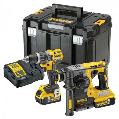 DCK207P2T DeWALT 18V perforatoriaus ir suktuvo-smūginio gręžtuvo rinkinys (2x5.0 Ah)