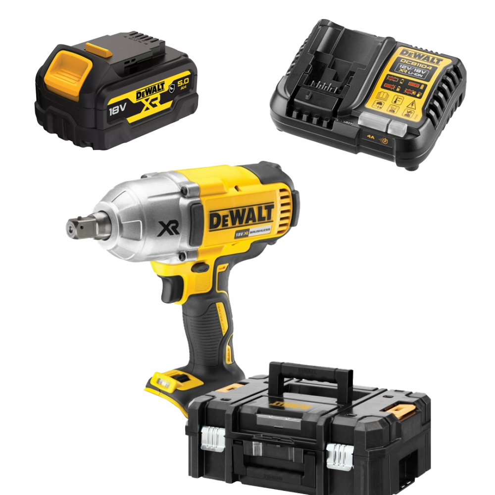 DCF899P1G DeWALT 18V akumuliatorinis veržliasukis (1x5.0 Ah)