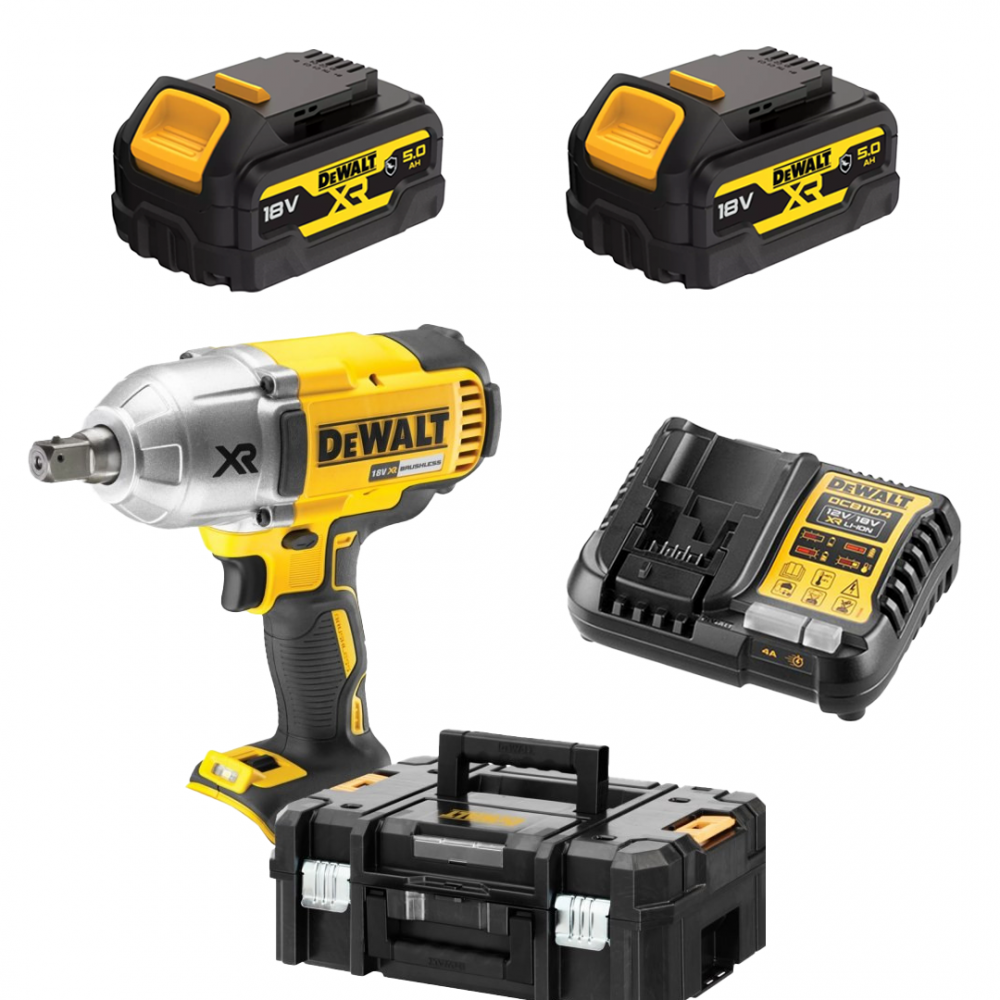 DCF899P2G DeWALT 18V akumuliatorinis veržliasukis (2x5.0 Ah)