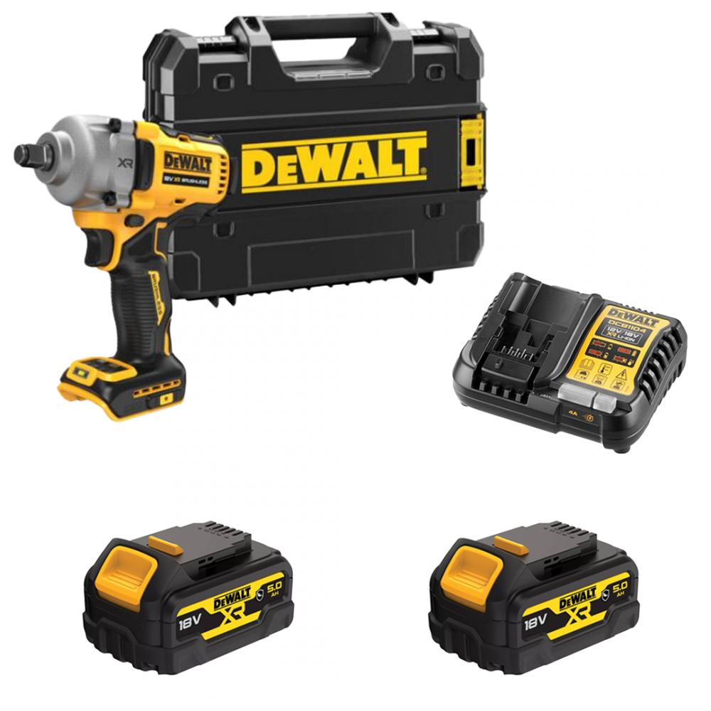 DCF891P2GT DeWALT 18V akumuliatorinis veržliasukis (2x5.0 Ah)