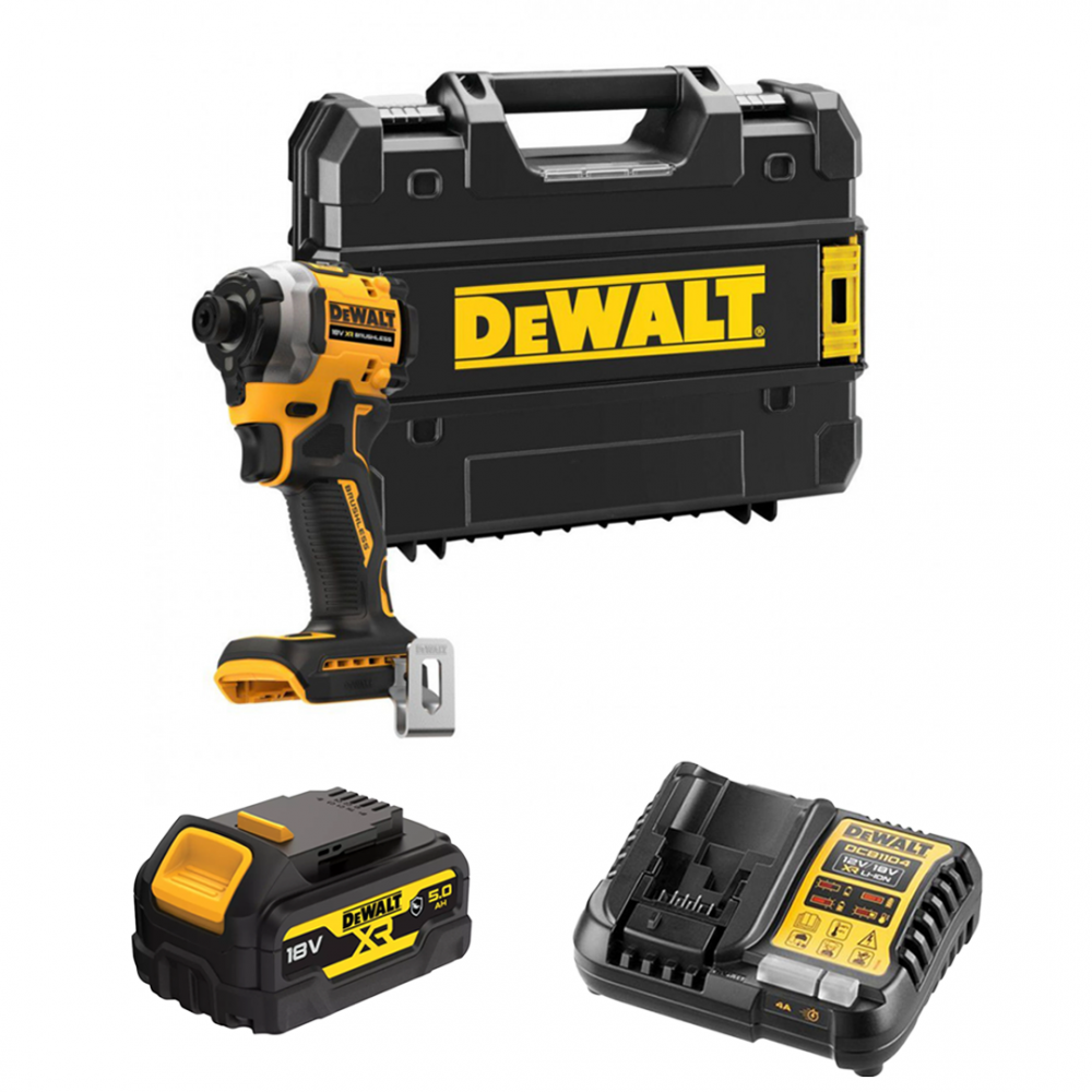 DCF850P1G DeWALT 18V kompaktiškas smūginis suktuvas (1x5.0 Ah)