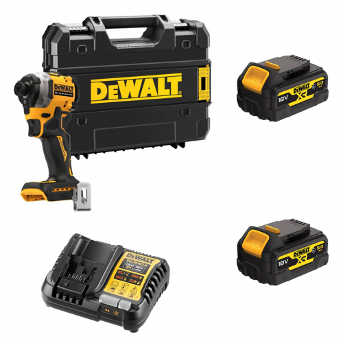 DCF850P2G DeWALT 18V kompaktiškas smūginis suktuvas (2x5.0 Ah)