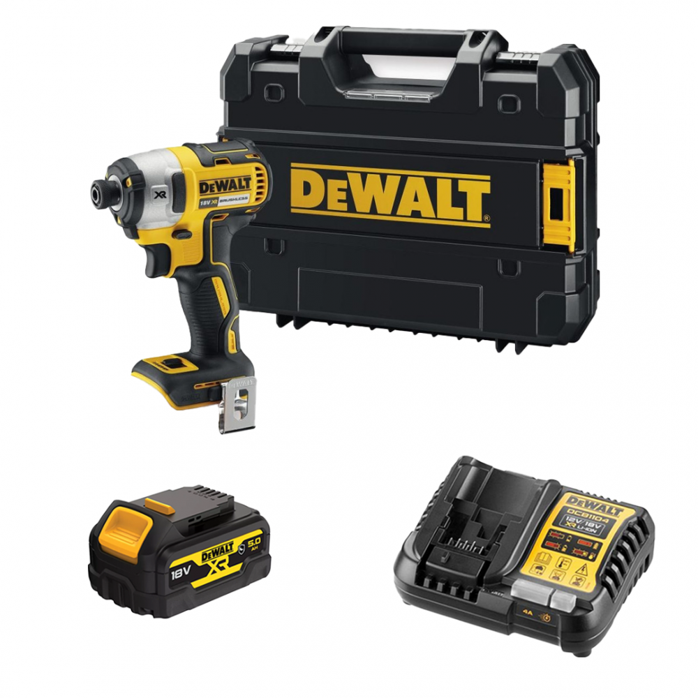 DCF887P1G DeWALT 18V smūginis suktuvas (1x5.0 Ah)