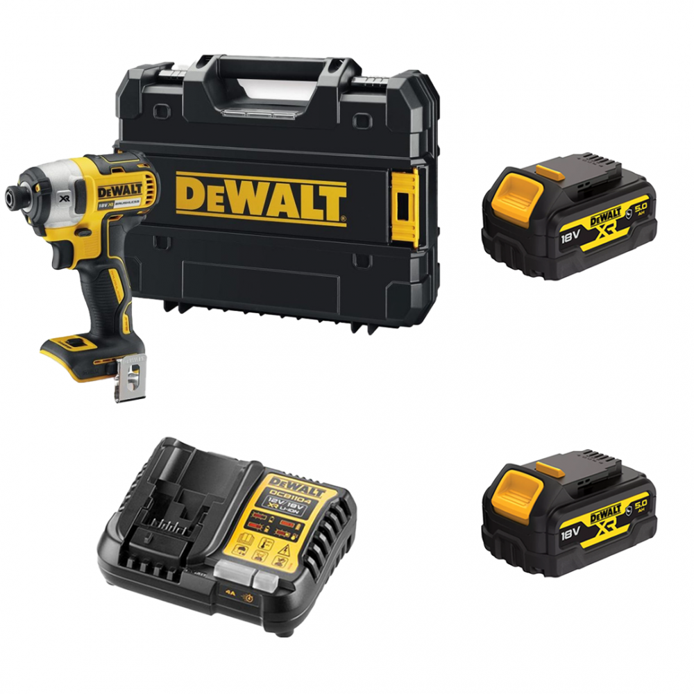DCF887P2G DeWALT 18V smūginis suktuvas (2x5.0 Ah)