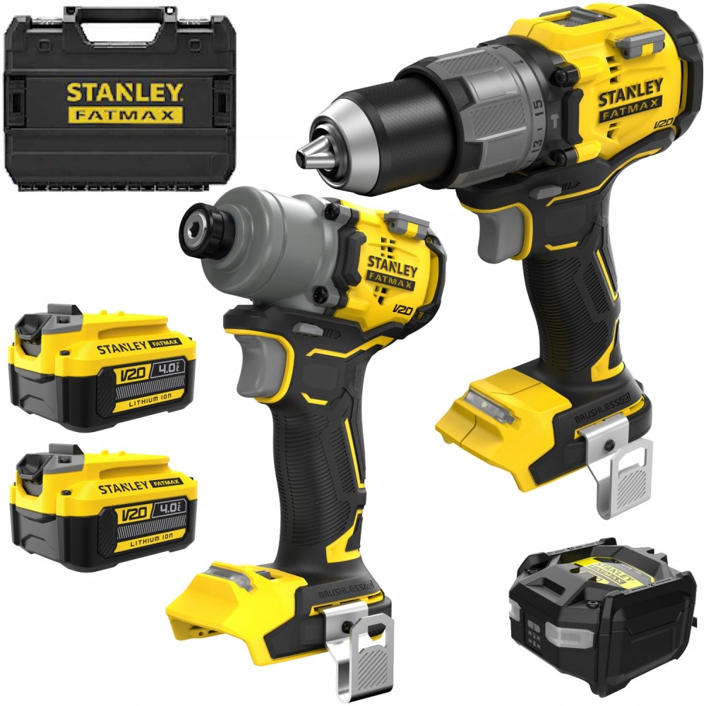 SFMCK211M2T Stanley FATMAX – 18V V20 bešepetėlių įrankių rinkinys 2x 4.0Ah