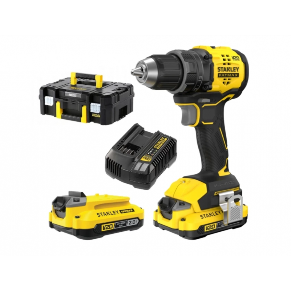 SFMCD714D2T Stanley FATMAX gręžtuvas-suktuvas (2×2,0 Ah, kroviklis, lagaminas)