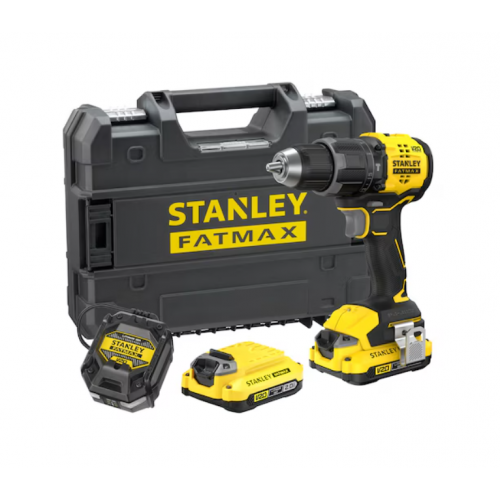 SFMCD716D2T Stanley FATMAX gręžtuvas–suktuvas  V20, 2 × 2.0Ah, PRO-STACK lagaminas