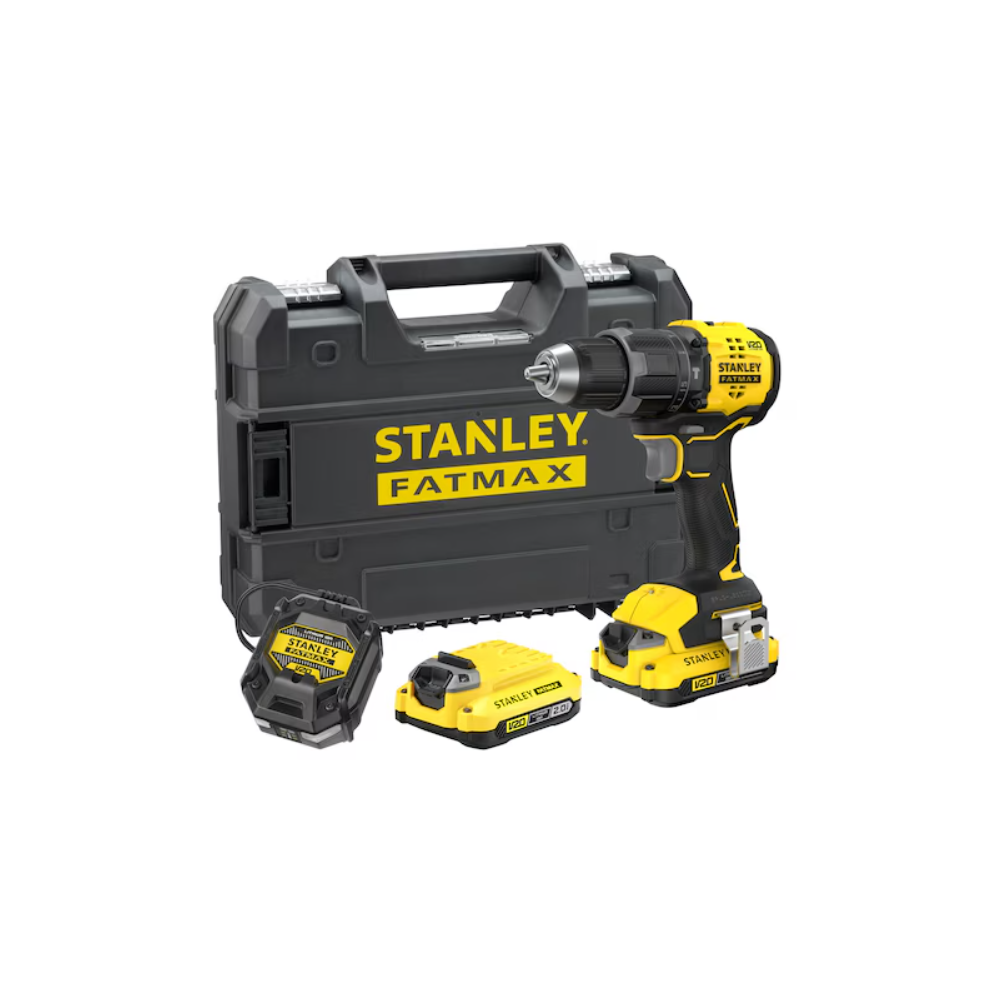 SFMCD716D2T Stanley FATMAX gręžtuvas–suktuvas  V20, 2 × 2.0Ah, PRO-STACK lagaminas