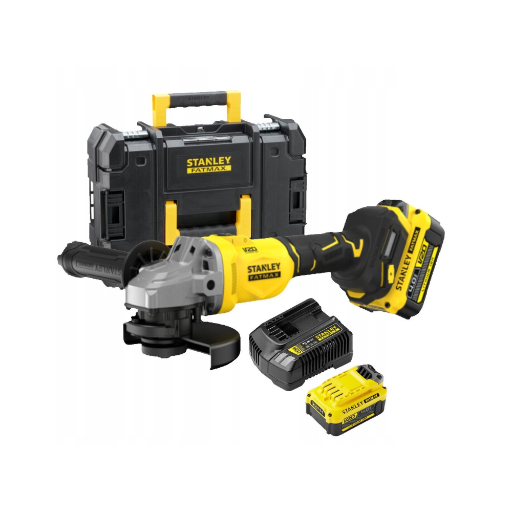 SFMCG710M1T Stanley FATMAX kampinis šlifuoklis 125 mm 18V V20, 1×4Ah, dėžė