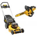 DCMW564P2 DeWALT 2x18V akumuliatorinė žoliapjovė (2x5.0 Ah) + DCMPH566N DeWALT 18V XR 550 mm gyvatvorių žirklės