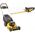 DCMW564P2 DeWALT 2x18V akumuliatorinė žoliapjovė (2x5.0 Ah) + DCMPH566N DeWALT 18V XR 550 mm gyvatvorių žirklės