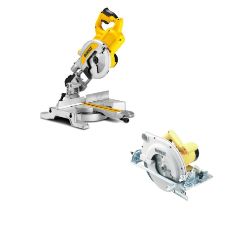 DWS777 DeWALT 216 mm skersinio pjovimo staklės + D23700 DeWALT 86 mm diskinis pjūklas