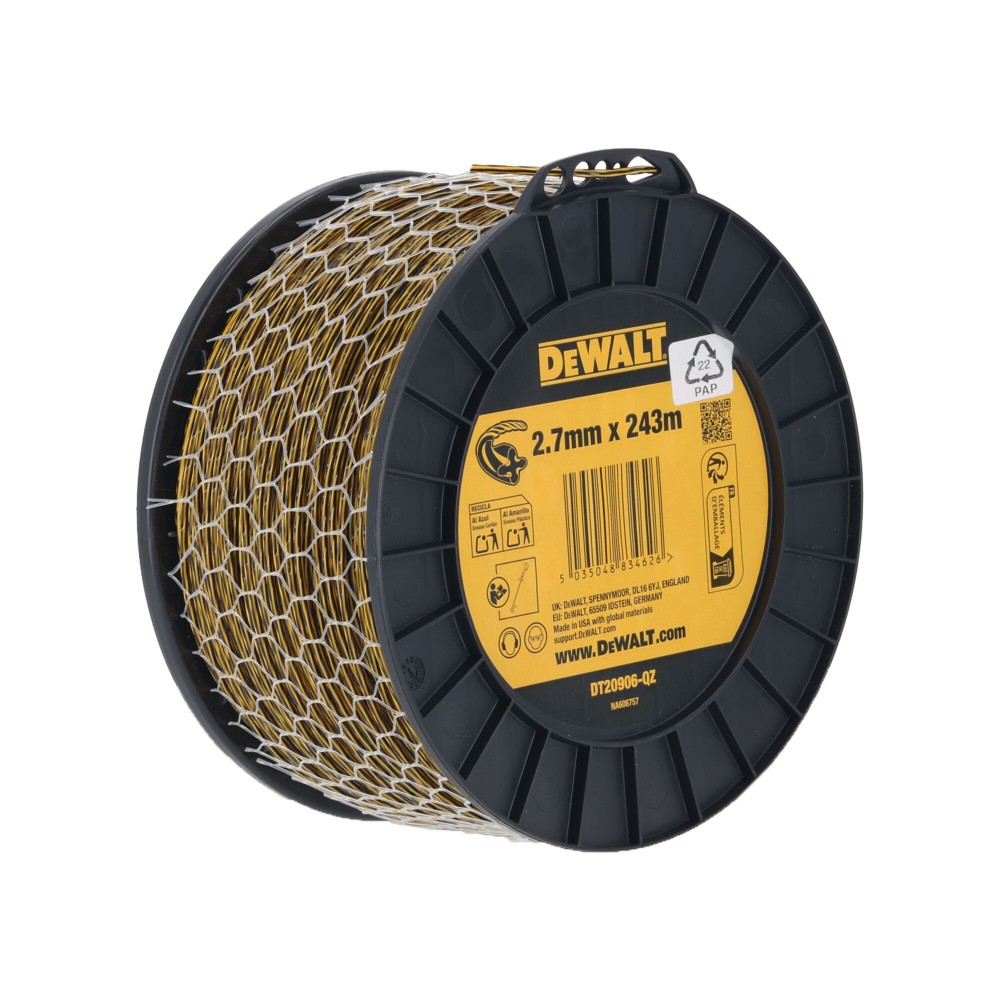 DT20906-QZ DeWALT trimerio valas 2.7 mm, 210 m
