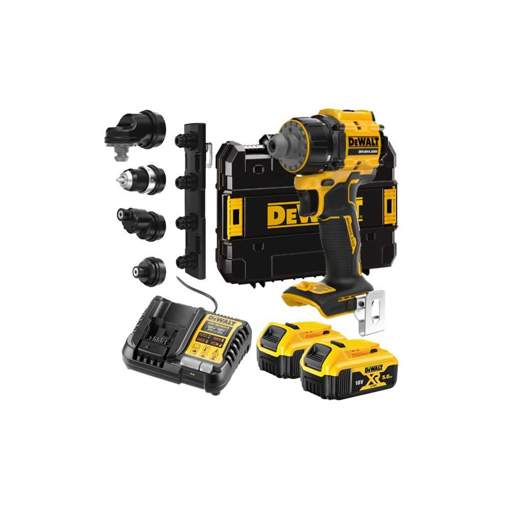 DCD803P2T DeWALT 18V XR akumuliatorinis suktuvas-gręžtuvas (2×5.0 Ah)