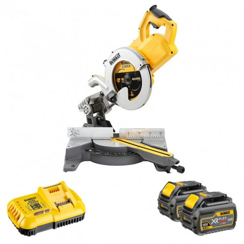 DCS778T2 DeWALT FLEXVOLT 54V skersinio pjovimo staklės 250 mm (2x6.0 Ah)