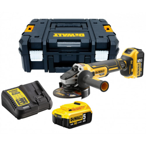 DCG405P2 DeWALT 18V kampinis šlifuoklis (2x5.0 Ah)